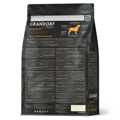 Сухой корм для взрослых собак средних и больших пород Grandorf FRESH DUCK & SWEET POTATO ADULT DOG MEDIUM & MAXI с уткой и бататом GF_94401 фото