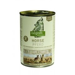 Консервований корм для собак ISEGRIM Horse pure with Chokeberries, Champignons & Wild Herbs Конина з горобиною 95719 фото