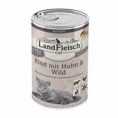 Паштет для кошенят LandFleisch з яловичини, курки і м'яса дичини LF-C0014 фото