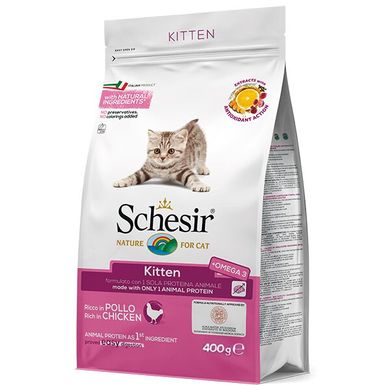 Сухой монопротеиновый корм для котят Schesir Cat Kitten ШККК0.4 фото