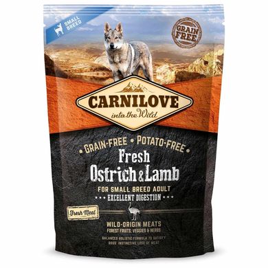 Сухой корм для взрослых собак мелких пород Carnilove Fresh Ostrich & Lamb (ягнёнок и страус) 170869/7472 фото