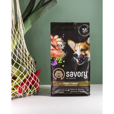 Сухий корм для стерилізованих собак усіх порід Savory All Breed Sterilised Fresh 1 кг (індичка) Savory-31492 фото