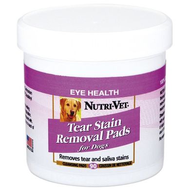Влажные салфетки Nutri-Vet Tear Stain Removal для ухода за глазами собак, 90 шт. 99937 фото