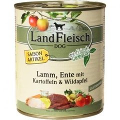 Консерви для собак LandFleisch з ягням, качкою, картоплею і диким яблуком LF-0025029 фото