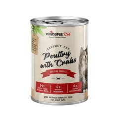 Консерви для котів Chicopee Cat Adult Gourmet pot Poultry & Crabs з м'ясом птиці і краба 019217 фото