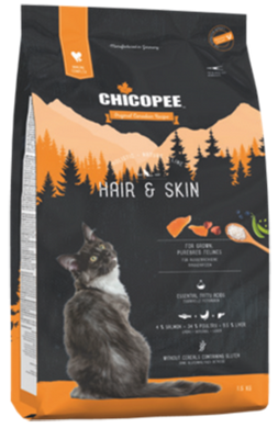 Сухой корм для кожи и шерсти котов Chicopee HNL Cat Hair & Skin 018098 фото