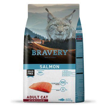 Сухий корм для стерилізованих кішок BRAVERY Salmon Adult Cat Sterilized з лососем 04GA000600.0005.0032 фото