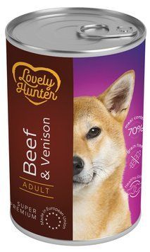 Вологий корм для дорослих собак з телятиною і олениною Lovely Hunter Adult with Beef and Venison 400 г LHU45620 фото