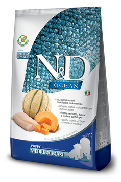 Беззерновий сухий корм Farmina N&D Grain Free OCEAN PUMPKIN для цуценят середніх і великих порід з тріскою та динею PND0250120 фото
