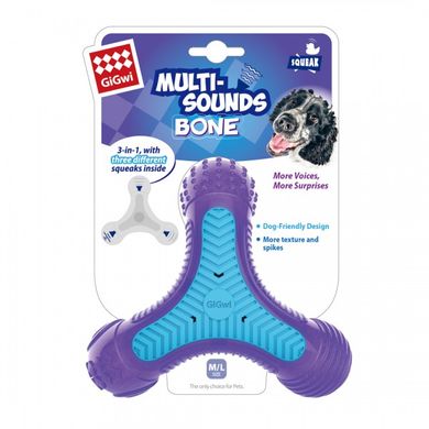 Іграшка для Собак GiGwi Multi Sounds Кістка Мультизвукова 3в1 11 см Gigwi8491 фото