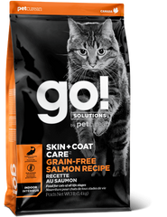 Беззерновой сухой корм для котят и кошек GO! Solutions Skin + Coat Care Grain Free Salmon Recipe с лососем, цена | Фото