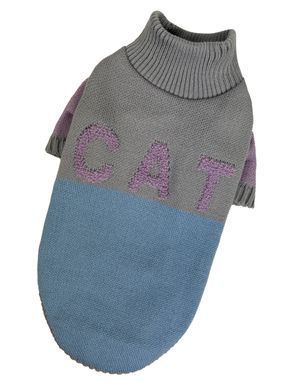 Светр для котiв в'язаний CAT блакитно сірий SC-9 SC-9/2 фото