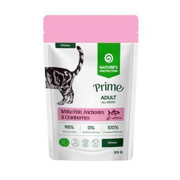 Влажный корм для поддержки мочевыделительной системы кошек Nature's Protection Prime Urinary Adult Cats White Fish, Anchovies and Cranberries с белой рыбой, анчоусами и клюквой, 85 г NPPR47916-K2 фото