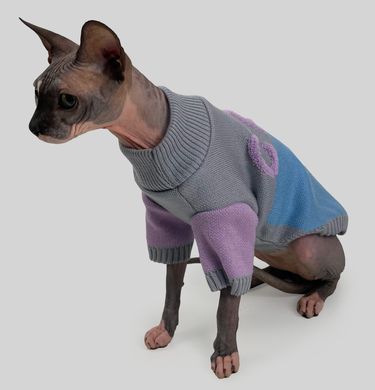 Светр для котiв в'язаний CAT блакитно сірий SC-9 SC-9/2 фото