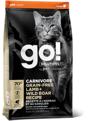 Беззерновой сухой корм для котят и кошек GO! Solutions Carnivore Grain Free Lamb + Wild Boar Recipe с ягненком и мясом дикого кабана, цена | Фото