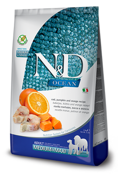 Беззерновий сухий корм Farmina N&D Grain Free OCEAN PUMPKIN для собак середніх і великих порід з тріскою та апельсином PND0250065 фото