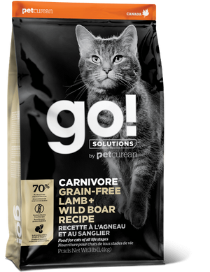 Беззерновой сухой корм для котят и кошек GO! Solutions Carnivore Grain Free Lamb + Wild Boar Recipe с ягненком и мясом дикого кабана 127-3061 фото