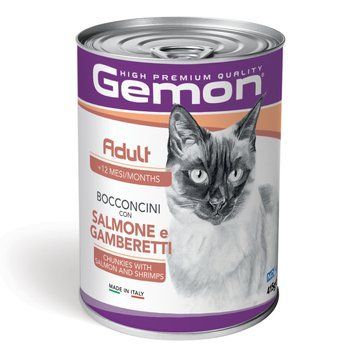 Влажный корм для кошек GEMON Cat Adult лосось с креветками Gemon_70300735 фото
