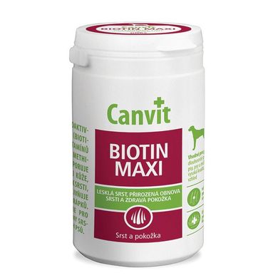 Харчова добавка для шкіри і шерсті собак великих порід Canvit BIOTIN MAXI, 500 г, 166 шт. 80353 фото