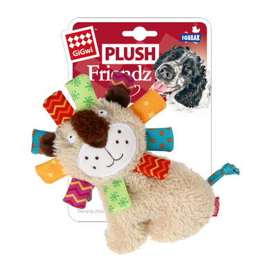 Іграшка для Собак Gigwi Plush Friendz Левеня з пищалкою 17х11х4 см Gigwi6136 фото