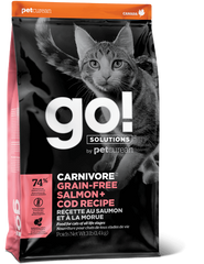 Беззерновой сухой корм для котят и кошек GO! Solutions Carnivore Grain Free Salmon + Cod Recipe с лососем и треской, цена | Фото