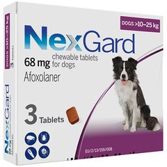 Жувальні таблетки від бліх та кліщів NexGard 68 мг для собак 10-25 кг 42884 фото