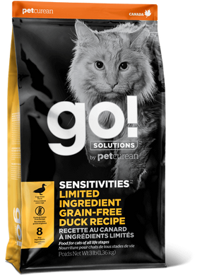 Беззерновий сухий корм для кошенят і котів GO! Solutions Sensitivities LIMITED INGREDIENT Grain Free Duck Recipe з качкою 127-2416 фото