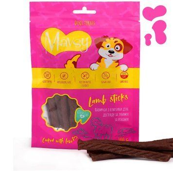 Ласощі палички для собак для догляду за зубами та яснами Mavsy LAMB sticks з ягням, 100 г LSS04 фото