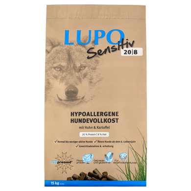 Гіпоалергенний беззерновий корм для менш активних собак Lupo Sensitiv 20/8 40015UA-15 фото
