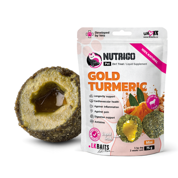 Функціональні ласощі для собак дрібних порід LK Baits Pet Nutrigo Gold Turmeric Mini з куркумою (&Oslash; 15 мм), 75 г 7777037 фото