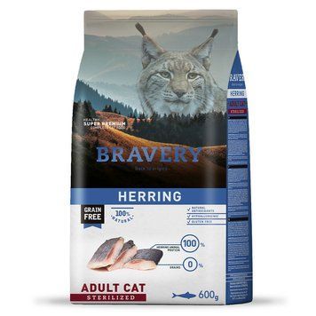 Сухий корм для стерилізованих котів BRAVERY Herring Adult Cat Sterilized з оселедцем 04GA000600.0008.0032 фото