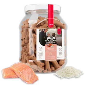 Ласощі MERA Pure Sensitive Snacks Lachs & Reis для чутливих собак з лососем і рисом 4025877591181 фото