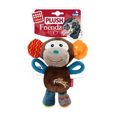 Іграшка для Собак Gigwi Plush Friendz Мавпочка з пищалкою 16х8х8 см Gigwi6286 фото