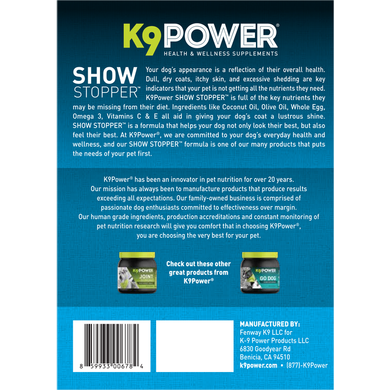 Добавка для здоровой кожи и шерсти K9POWER Show Stopper, цена | Фото