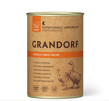 Влажный корм для собак Grandorf GOOSE & TURKEY с мясом гуся и индейкой GR70603 фото