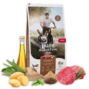 Сухий беззерновий корм для дорослих собак MERA ps fresh meat Rind&Kartoffel зі свіжим м'ясом яловичини та картоплею 4025877574344 фото