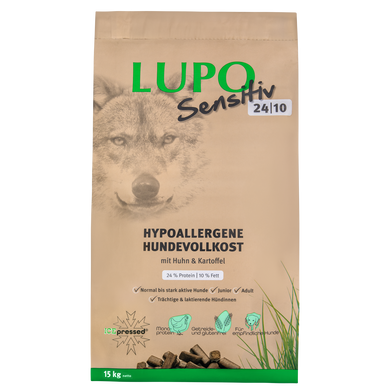 Гіпоалергенний беззерновий корм для цуценят та активних собак Lupo Sensitiv 24/10 30015UA-15 фото