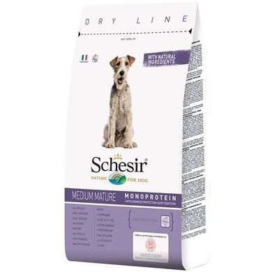 Сухий монопротеіновий корм для літніх або малоактивних собак середніх порід Schesir Dog Medium Mature ШСПСК3 фото