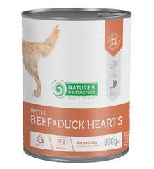 Влажный корм для взрослых собак с говядиной и утиным сердцем Nature's Protection with Beef & Duck Hearts 800 г KIK45605 фото
