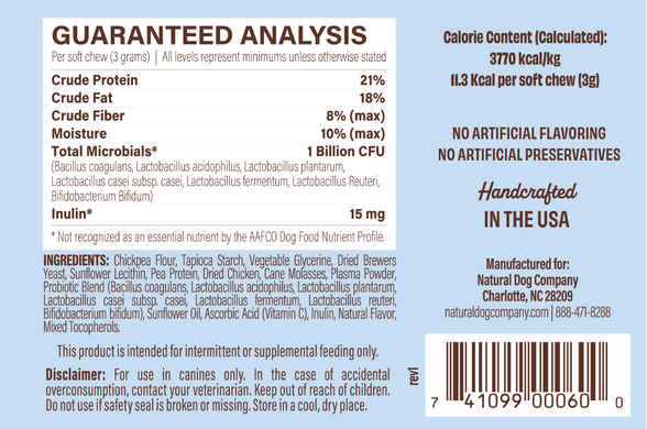 Вітамінний комплекс з пробіотиком SuperFlora Probiotic Natural Dog Company, 90шт в банці ND-PROX-90 фото