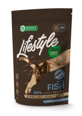 Сухий беззерновий корм для стерілізованих дорослих котів з білою рибою Lifestyle Grain Free White Fish Sterilised Adult Cat 400г NPLS45801 фото