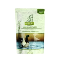 Консервированный корм для собак ISEGRIM Pouch Roots Duck & Hearts Утка с сердечками, овощами, льняным маслом и травами 95756 фото