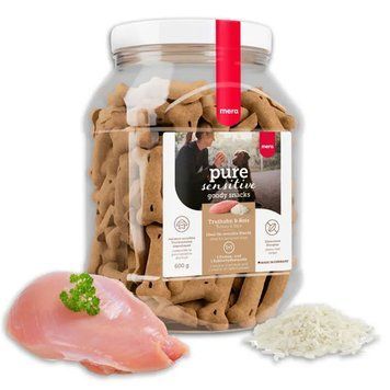Ласощі MERA Pure Sensitive Snacks Truthahn & Reis для чутливих собак з індичкою та рисом 4025877590184 фото