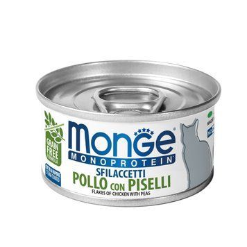 Влажный корм для кошек Monge Cat MONOPROTEIN мясные хлопья курица с горошком Monge_70007184 фото