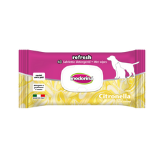 Вологі серветки Inodorina Salv Refresh Citronella з цитронеллою для котів, собак та цуценят 40 шт 230.0030.003 фото