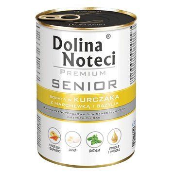 Консервований корм Dolina Noteci Premium Senior для літніх собак з куркою, морквою та базиліком DN 400 (080) фото