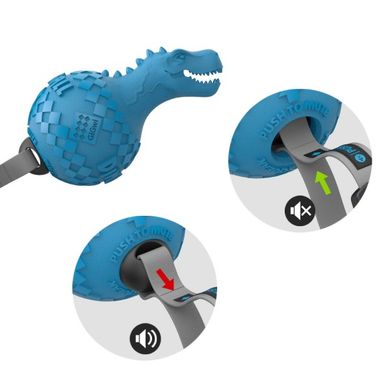 Іграшка для Собак Gigwi Dinoball Динозавр Голубий зі звуком, що відключається 14 см Gigwi6475 фото