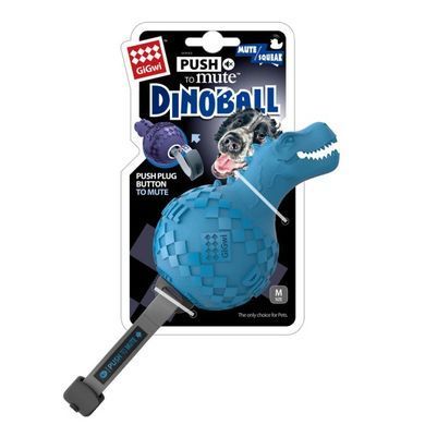 Іграшка для Собак Gigwi Dinoball Динозавр Голубий зі звуком, що відключається 14 см Gigwi6475 фото