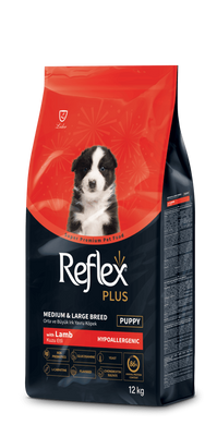 Повноцінний сухий корм Reflex Plus для цуценят середніх та великих порід від 2 до 24 місяців з ягням RFX-214 фото