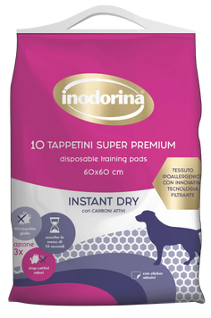 Быстропоглощающие пеленки для собак Inodorina Tappetini Instant Dry с активированным углем 60х60 см 250.0080.001 фото